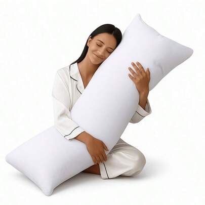 Premium Hollowfiber Long Bolster Pillow Full Body Orthopedic Pillow For Side Sleeper, Back, Neck, Maternity Support Pregnancy Pillows