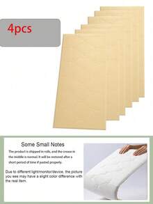 3D立体压纹自粘XPE泡沫墙纸,防水防潮仿皮纹理,床头板防撞软墙贴,可重复使用和裁剪,适用于卧室和客厅墙面装饰,隔音加厚墙面 - 彩色 - 查看 19