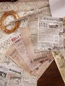 Giấy nền in hình thư viết tay cổ điển, giấy văn phòng phẩm hoạt hình dễ thương và sáng tạo, phù hợp cho việc tự làm sổ lưu niệm, nhật ký Bullet Journal, sổ tay, đồ thủ công, đồ dùng học tập, kỳ nghỉ đông, Lễ Tạ ơn, Giáng sinh, Ngày Quốc khánh Ả Rập Xê Út, sinh nhật, lễ hội, năm mới, Ngày Valentine, quà tặng cho bạn trai/bạn gái, người lớn. - Nhiều màu - Xem 2