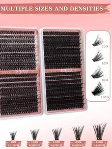 Bộ 720 sợi mi giả uốn cong kiểu D, với độ dài từ 10 đến 16 mm. Bộ mi giả bao gồm nhiều loại mi khác nhau, phù hợp hơn cho việc tự làm mi giả cá nhân, mi giả 3D, mi giả uốn cong kiểu Nga. - Màu nâu  Mocha - Xem 4