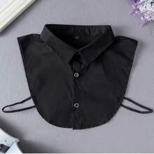 1pc Detachable Collar Unisex Business Casual Versatile Sleeveless Collar - Black [square Collar] - View 13