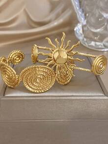 Bộ vòng tay mạ vàng 18K bằng thép không gỉ sang trọng kiểu cổ điển hình Thần Mặt Trời xoắn ốc và họa tiết caro thanh lịch, dành cho nữ, trang sức thần thoại Hy Lạp, thích hợp cho Ngày Valentine, tiệc tùng, dạ hội, đeo hàng ngày, lễ hội, năm mới, đám cưới, đi biển, Giáng sinh, kỷ niệm, quà tặng cho mẹ, trang sức phong cách Boho, quà sinh nhật, quà tặng cho phù dâu, v.v. - Nhiều màu - Xem 8