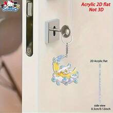 2D平面月亮主题钥匙扣 - 可爱动漫人物亚克力吊坠，正面/侧面印有月亮图案，是理想的背包挂饰礼物（适合生日、圣诞节、情人节），2D平面设计 - 彩色 - 查看 6