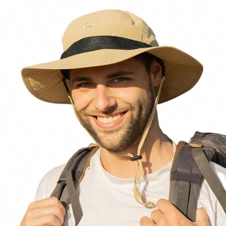 superiorEX  UV50 Sombrero impermeable para hombre, plegable para playa, senderismo, pesca - CaquiMG - Ver 1