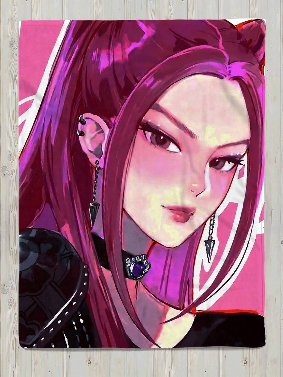Caratteristiche del motivo: una ragazza dallo stile anime fiducioso con tema Kpop, dai capelli rosa accesi e uno sguardo penetrante. Sperimenta il calore morbido della flanella con la nostra coperta perfetta per il relax e l'aggiunta di un tocco di estetica audace in qualsiasi stanza. - Multicolore - Visualizzare 1