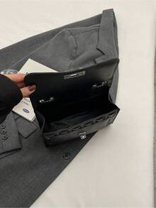 Black Quilted Crossbody Bag For Women, Chain Strap Shoulder Purse, Fashion Everyday Bag - 黑色 - 查看 7