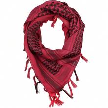 VIVIAN & VINCENT Shemagh Tactical Desert Scarf Keffiyeh Cotton Scarf Wrap For Men And Women - Đỏ - Xem 3