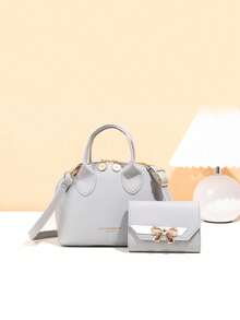 一套女孩贝壳造型手提包、单肩包和钱包，时尚优雅，适合各种场合 - 彩色 - 查看 15