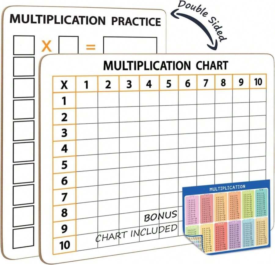 SCRIBBLEDO Dry Erase Multiplication Chart Whiteboard 9