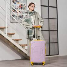 FOCHIER F Three-Piece Travel Suitcase Set, Made Of ABS Hard Shell, Silent Omnidirectional Wheels, Aluminum Alloy Pull Rod, Unique Chinese-Style Trolley Luggage Set, 20-Inch, 24-Inch, 28-Inch, Suitable For Business/Travel/Moving, Ideal Valentine's Day Gift. - Hồng - Xem 5