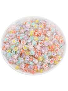 50/100颗 12毫米透明糖果色花形珠子，DIY手机挂绳和汽车配件 - 彩色 - 查看 6