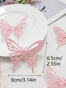 20pcs Pink Hollow Butterfly Wall Decor For Indoor