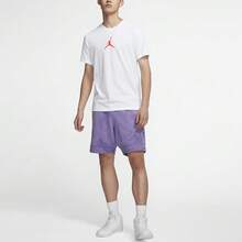 Nike Jordan Air Jordan Jumpman Jumpman Logo Print] Floral Pullover Crew Neck Short Sleeve T-Shirt - White - View 4