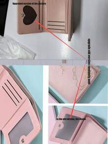 1pc Cute Bear Women's Short Wallet, Student Style, European & American Chic, Foldable, Minimalist, Literary, Retro Card Holder