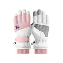 Men's Waterproof, Windproof, Touchscreen Compatible, Warm, Thick, Thermal Lined Ski Gloves, Nylon Material, Faux Leather, Hook And Loop Closure, Suitable For Outdoor Sports And Cycling In Winter - Multicolor[One Size] - View 14