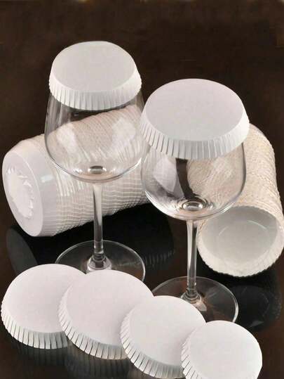 50/100 Paper Cup Cover, Hot Drink Cup Covers, Beverage Covers For Cafes, Hotels, Nightclubs, Bars And Coffee Shops, Glass Pots, 2.95 Inch Diameter, White,