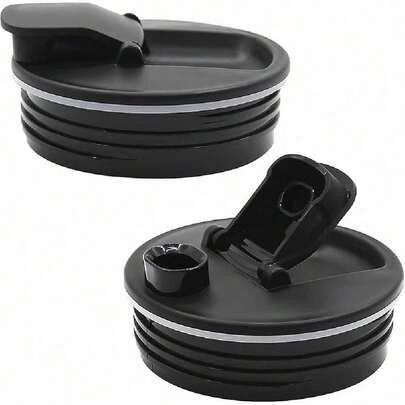 2 Piece Leakproof Blender Lid Set For 12 To 32 Oz Cups Universal Fit Reusable Secure Seal Travel Gym Kitchen Home Use Durable  Cover For Smoothies Shakes Water Bottles Lightweight Portable Fitness Lifestyle Accessory