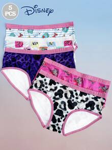 5pcs Women's Disney IP Authorized Panties, Minnie Mouse & Mickey Mouse Cartoon Print Sexy Briefs, Disney Element Printed Low-Waist Underwear - Multicolor - View 1
