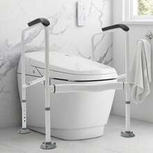 Toilet Safety Frame,Toilet Frame For Disabled And Elderly, Sturdy, Safety Rails, Free Standing, Disabled Toilet Support Frame, Height And Width Adjustable Toilet Rails, Toilet Surround Safety Frame - White - View 6