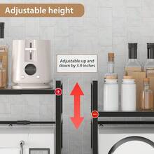 Expandable Microwave Shelf, 2Tier Microwave Stand With 6 Hooks, Air Fryer Shelf Stand, Microwave Oven Rack, Desktop Printer Shelf Rack, Bakers Rack, Kitchen Countertop Organiser Shelves, Utility Racks - 3Tier Microwave Stand - View 6