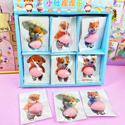 2026新款热销 - 可爱狗狗挤压减压贴纸，3D趣味贴纸，适用于办公室装饰、减压礼物、生日礼物、节日礼物