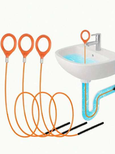 1 Set Drain Cleaning Tools, Including Drain Cleaner, Hair Removal Tool, Shower Drain Clog Remover, Sink Drain Clog Remover, Hair Clog Remover, Sink Drain Opener, Pipe Cleaner, Drain Cleaning Rod, Drain Opener, Hair Removal Tool, Suitable For Kitchen Sink And Bathtub, Unclog Sink Drain, Remove Hair Clog In Drain.