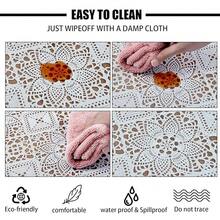 Likiyol White Vinyl Tablecloth, Oval Lace Tablecloth, Heavy Duty Vinyl Table Cloth, Stain-Resistant Wipeable Table Protector For Kitchen And Dining Room, Oval-55\X84\ - White - 查看 5