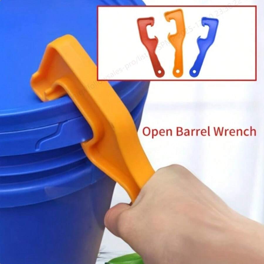 1 chiếc cờ lê nhựa đa năng mở nắp thùng sơn, dụng cụ kéo nắp thùng dầu, độ dày được tăng cường cho khả năng tương thích rộng. - Màu vàng - Xem 1