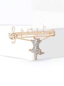 Luxury Rhinestone Music Note Cat Brooches - Animal Pins For Women Unisex Casual Party Jewelry Accessories / Friends Gifts Badges Decoration - Cat - View 2