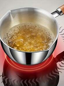 2件套不锈钢滴油锅，黄油、巧克力、奶酪融化锅，迷你煎锅，可用于制作婴儿辅食，厨房必备工具 - 彩色 - 查看 3