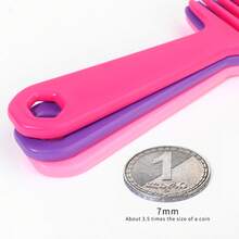 Hair Comb With Extended Handle; Wide Tooth Comb; Large Tooth Comb; Large Comb For Curly Hair; Plastic Massage Comb For Home Use - Multicolor - View 4