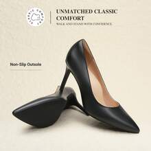 Women's Pointed-Toe Stiletto Pumps Elegant Slip-On Heels For Wedding, Office, And Special Occasions. Designed For Style And Comfort. - Black - View 7