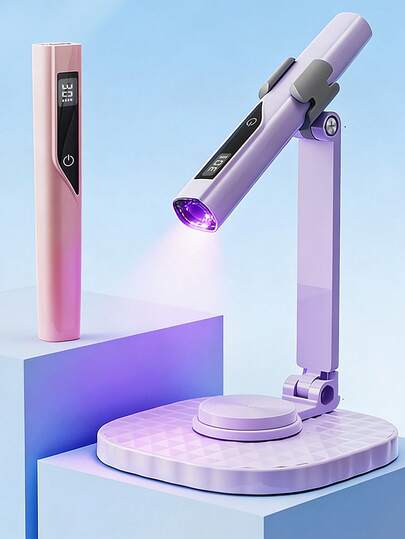 可充电手持式美甲灯，迷你便携式UV LED美甲烘干机，带显示屏，无线美甲固化灯，快速干燥美甲工具