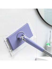 Mini Clip Mop, Automatic Cloth Change, 360° Rotatable Head, Push-Pull Handle Design, Suitable For Kitchen And Bathroom Cleaning - Multicolor - View 5