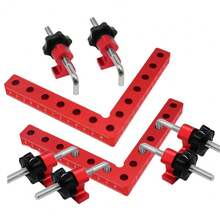 3 件套木工直角夹具，铝合金直角定位尺，直角夹钳组合工具，140mm 90°定位块，高度尺木工工具，精密角度固定工具，用于橱柜制作、家具组装和 DIY 木工项目 - 彩色 - 查看 10