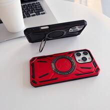 360° Rotating Military-Grade Shockproof Phone Case + Holder Series, High-Quality Craftsmanship, Compatible With IPhone 16 Pro Max, 11/12/13/14/15 Pro Max, A24, S21/S22/S23/S24+, S20 FE - Red - View 2