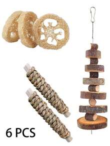 10 piezas Juguetes para roer de conejo, Juguetes para roer de hámster y conejo, Juguetes para roer naturales, Juguetes para roer de conejo y pájaro, Juguetes para limpiar los dientes, Juego de múltiples piezas, Set de 3 piezas, Set de 6 piezas, Set de 7 piezas, Set de 14 piezas, Set de 18 piezas, Set de 20 piezas, Regalo de juguetes para roer de animales pequeños - Multicolor - Ver 20