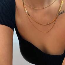 18K Gold Plated 304 Stainless Steel Necklace For Women, Tarnish Resistant Minimalist Elegant Jewelry, Comfortable Versatile Pendant Suitable For Daily And Party Wear, Perfect Birthday Gift For Her