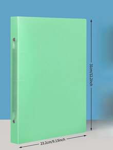 1pc A4 Candy Color Transparent PP Waterproof 2/3/4 Ring Binder Folder, Office File Document Organizer - A4-o Clip - View 6