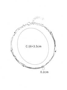 1pc S925 Sterling Silver Minimalist Small Bead Double Layer Bracelet, Versatile Daily Wear Jewelry, Elegant Gift For Women