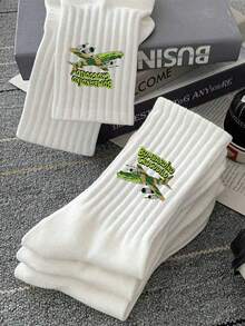 10 Pairs Upgraded Classic Mountain & Sea Pattern Solid Color Socks, Comfortable & Soft, Suitable For All Seasons, Ideal For Fitness And Running - Moisture-Wicking Breathable Fabric - Seamless Toe Design - Non-Slip Design - Suitable For Basketball, Hiking And Daily Wear - White - View 4