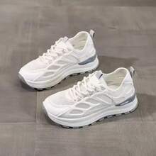 2025 Verano Nuevas Zapatillas Versátiles para Papá de Suela Gruesa Deportivas Casuales Transpirables de Malla Hueca Zapatillas  Blancas - Caqui - Ver 5