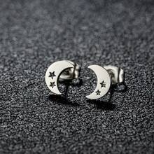 1 paire de boucles d'oreilles à la mode en forme de lune et d'étoile dorées, en acier inoxydable, de style minimaliste, convenant pour un port quotidien, cadeau de bijoux élégants pour tous les jours - GED029 - Voir 11