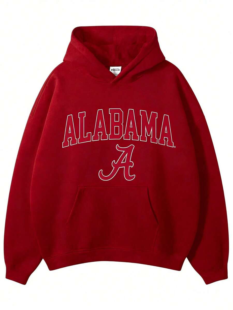 Vintage Sport Teams Collection Unisex Crewneck Black Hoodie, Graphic Team Collection Hoodie, Gift For Fans-New Arrivals For Autumn/Winter: Unisex Relaxed-Fit Cotton-Blend Long-Sleeve Hooded Sweatshirt - 紅色4 - 查看 1