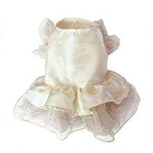 新款春季宠物服装 高端婚礼礼服 派对服装 适合小型犬和猫 - 香檳色 - 查看 8