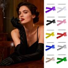 2 Peças Conjunto de Luvas e Porta-Cigarros Vintage Longo, Adequado para Festas com Tema Retrô, Chás de Panela, Despedidas de Solteira, Galas, Sessões Fotográficas, Feriados, Réveillon, Encontros no Dia dos Namorados, Aniversários - A - Visão 12