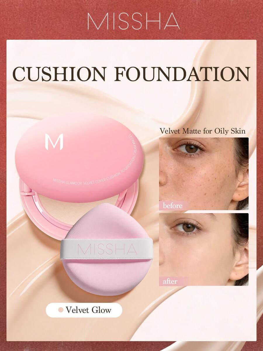 MISSHA M Charm Cushion Foundation | Moisturizing, Concealing, Creates Dewy Radiant Finish, Lightweight & Long-Lasting