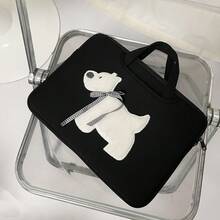 笔记本电脑保护套，带蝴蝶结小狗图案，适用于 11/12/13/14/15.6/16 英寸笔记本电脑/平板电脑，配有提手和肩带 - 彩色 - 查看 10