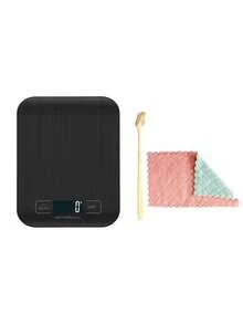 一台高精度电子厨房秤，10公斤容量，克/盎司/磅/公斤单位，去皮功能，液晶显示屏，不锈钢结构，易于清洁，小巧耐用，适用于烘焙、烹饪、咖啡和茶的制作，电池供电（不含电池）。 - 彩色 - 查看 15