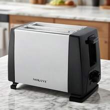 Retro Aesthetic Silver Black Color Blocked Stainless Steel Toaster Oven Combination - Baking, Baking And Baking Bread, Home Breakfast Capacity Below 500mL, 6-7 Timed Gear Settings, Detachable Breadcrumb Tray, Kitchen Countertop Decoration Suitable For Small Spaces - US A Type Plug(110-127V) - View 13